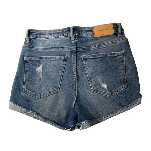 Zara Trafaluc Ripped Blue Jean Shorts - Picture 6 of 6